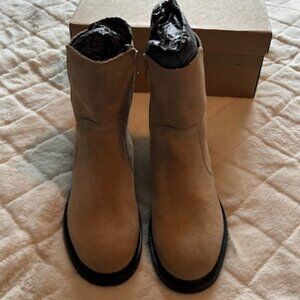 NIB By Anthropologie Short Riding Suede Boots - Size 38 (7-7 1/2")
